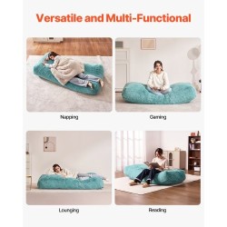 Säkkituoli suuri irrotettavalla pestävällä plyysipäällisellä sininen korkeatiheyksinen vaahtotäyte