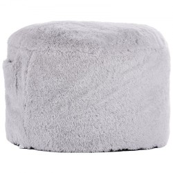 Muunnettava säkkituoli lepotuoli patja pehmeä pörröinen irrotettava pestävä päällinen harmaa