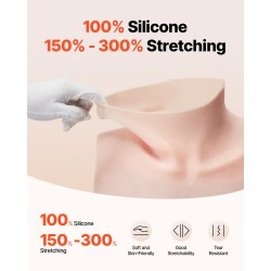 Silikoninen rintalevy D-kuppi 100% silikoni elefantinluunvärinen cosplayhin ja drag-esiintyjille