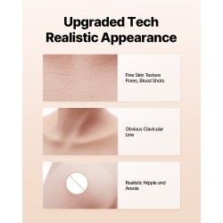 Silikoninen rintalevy D-kuppi 100% silikoni elefantinluunvärinen cosplayhin ja drag-esiintyjille