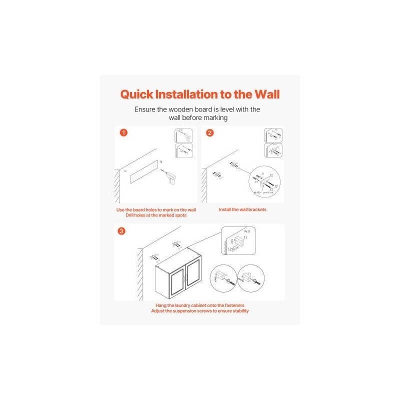 Seinäasenteinen pyykkikaappi valkoinen lastulevy ja MDF-levy kaksi ovea säädettävä hylly