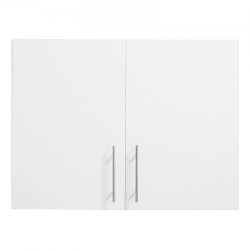 Seinäasenteinen pyykkikaappi valkoinen lastulevy ja MDF-levy kaksi ovea säädettävä hylly