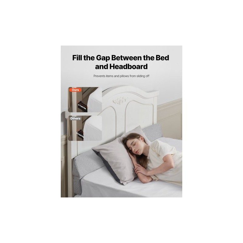 Kiilatyyny sängynpään raon täyttöön 25D-vaahto 2 kpl harmaa