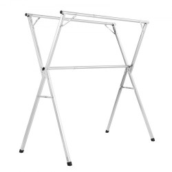 Pyykinkuivausteline 2-tasoinen teleskooppinen 201-ruostumaton teräs säädettävä 1,3–2 m kantavuus 55 kg