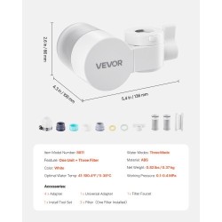 Hanaan asennettava vedensuodatin ABS-muovinen hiilikuitusuodatin 1200L kolmella vesitilalla keittiöön kylpyhuoneeseen