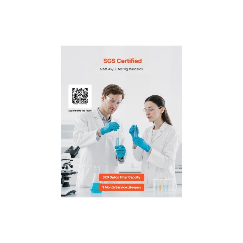 Hanaan asennettava muovinen vedensuodatin valkoinen hiilikuitusuodatin 1200 litraa