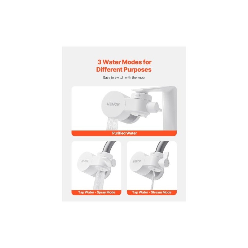 Hanakiinnitteinen valkoinen ABS vedensuodatin hiilikuitusuodattimella keittiöön kylpyhuoneeseen