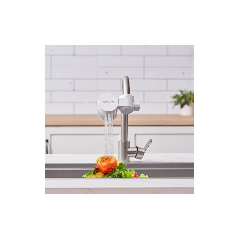 Hanakiinnitteinen valkoinen ABS vedensuodatin hiilikuitusuodattimella keittiöön kylpyhuoneeseen