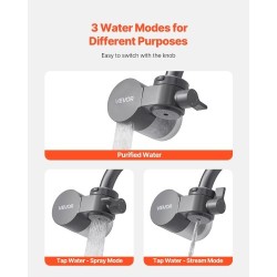 Hanasuodatin ABS hiilikuitusuodatin 1200L harmaa kolmella vesitilalla keittiöön ja kylpyhuoneeseen