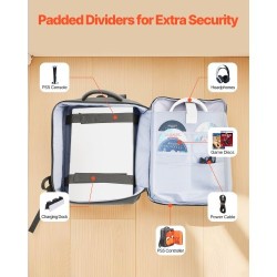 Reppumallinen kuljetuslaukku PS5 ja PS5 Slim konsoleille nailonista EPE-vaahtovuorella musta