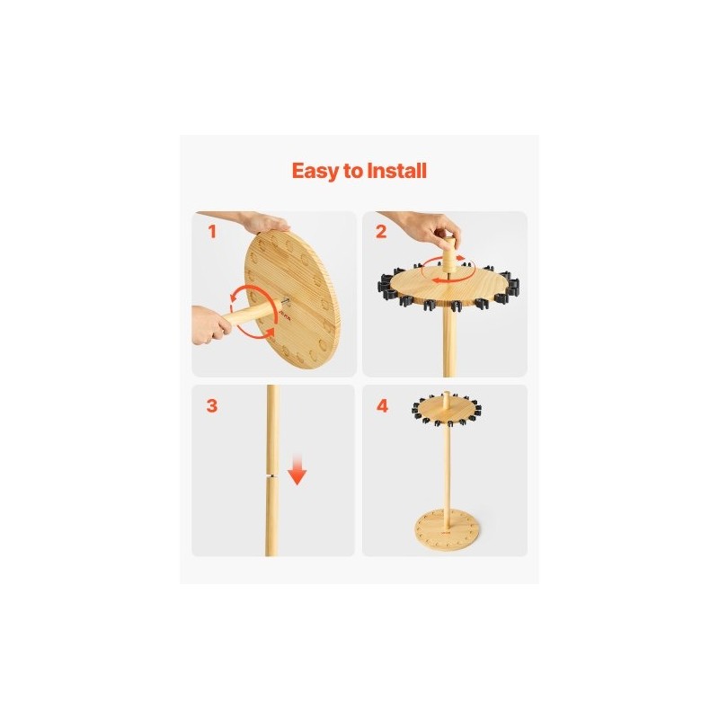 Mäntypuinen vapateline lattialle enintään kuudelletoista vavalle vakaalla jalustalla