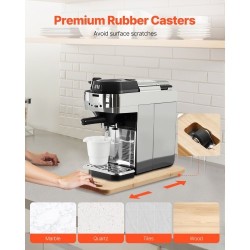 Työtasoalusta luonnonpuinen kumipyörillä koko 368x191x21 mm 18 kg kantavuus