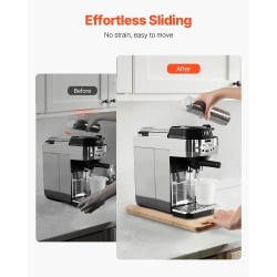 Työtasoalusta luonnonpuinen kumipyörillä koko 368x191x21 mm 18 kg kantavuus