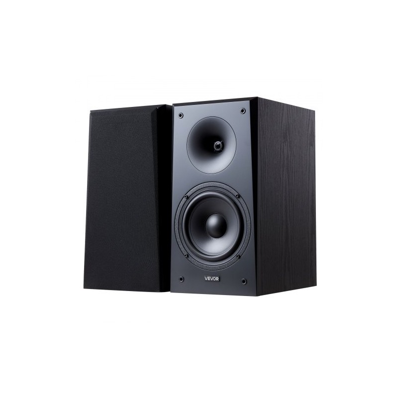 Passiivinen hyllykaiutinpari MDF-puukotelo kotikäyttöön stereo 100W musta