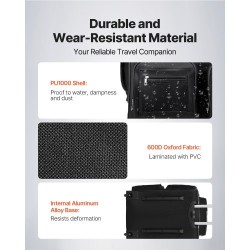 Tanssikassi 600D-kangas PU1000-vesitiivis 23 tuuman musta pyörillä korkeussäädettävällä vaatetelineellä