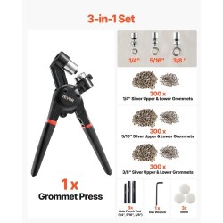 Purjerenkassarja 900 kpl metallisia 6 8 10 mm alumiinipihdit rei'itin ja alusta