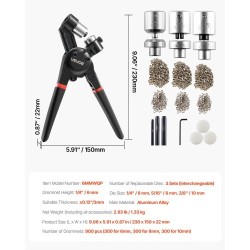 Purjerenkassarja 900 kpl metallisia 6 8 10 mm alumiinipihdit rei'itin ja alusta