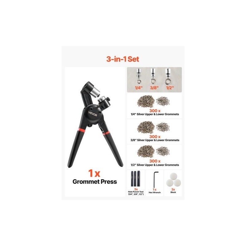 Purjerenkaiden asennussarja alumiiniseos 6 10 12 mm 900 kpl nahalle ja kankaille