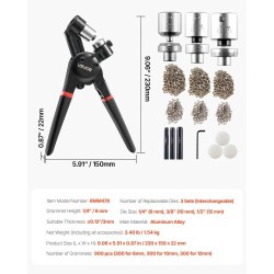 Purjerenkaiden asennussarja alumiiniseos 6 10 12 mm 900 kpl nahalle ja kankaille