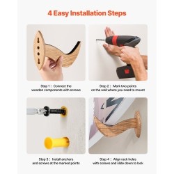 Seinään kiinnitettävä vaakasuuntainen lautateline tuhkapuusta pehmustetuilla kosketuspinnoilla yhden tason