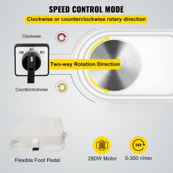 Sähköinen dreijakone 25-senttinen dreijalevy 280-watin moottori jalkapoljin roiskesuoja muotoilutyökalusetti hiljainen käynti