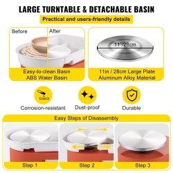 Sähköinen dreijauskone 28 cm 350 W 0–300 r/min jalkapoljin irrotettava vesiallas