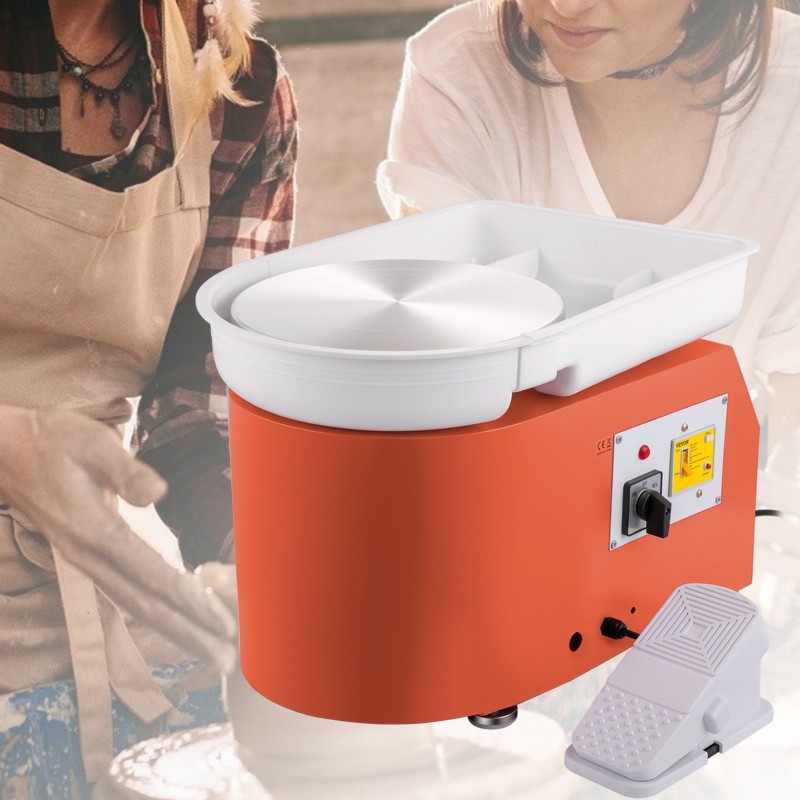 Sähköinen dreijauskone 28 cm 350 W 0–300 r/min jalkapoljin irrotettava vesiallas