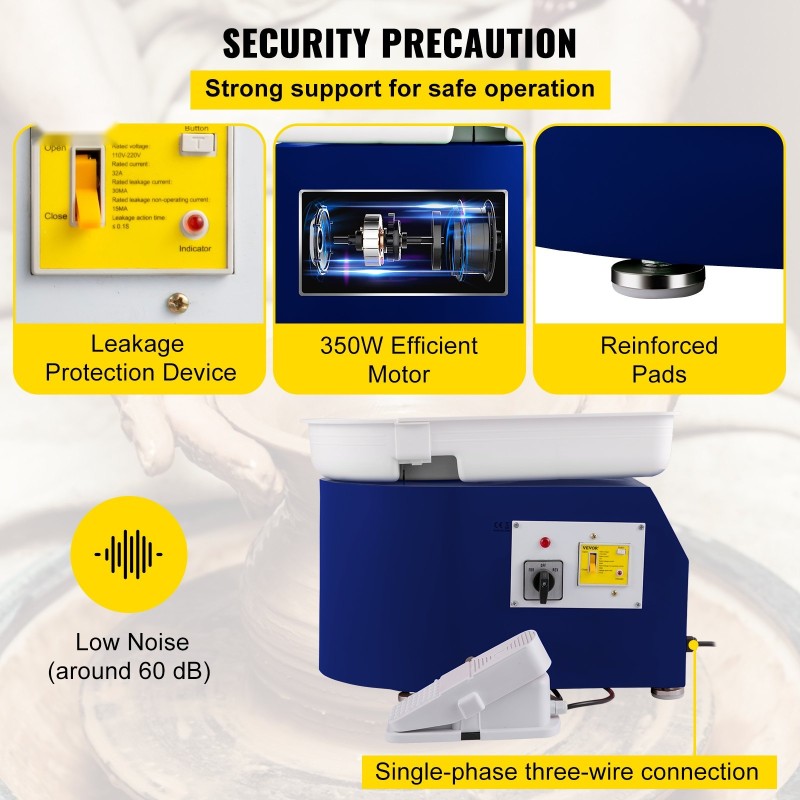 Sähkökäyttöinen dreijakone 11-tuuman alumiinilautanen 350-wattisella moottorilla jalkapoljin irrotettavalla vesialtaalla