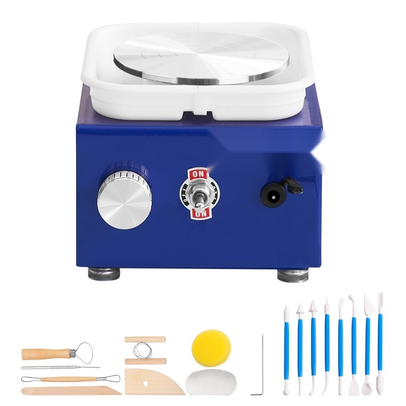 Mini kolmenkymmenen watin sähködreija keraamiseen työskentelyyn kaksi pyörölevyä esiliina