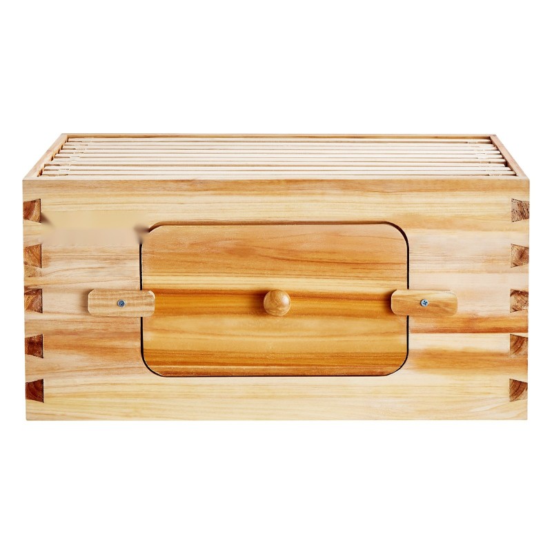 Syvä mehiläispesälaatikko 10 kehystä seetripuusta akryyli-ikkunoilla