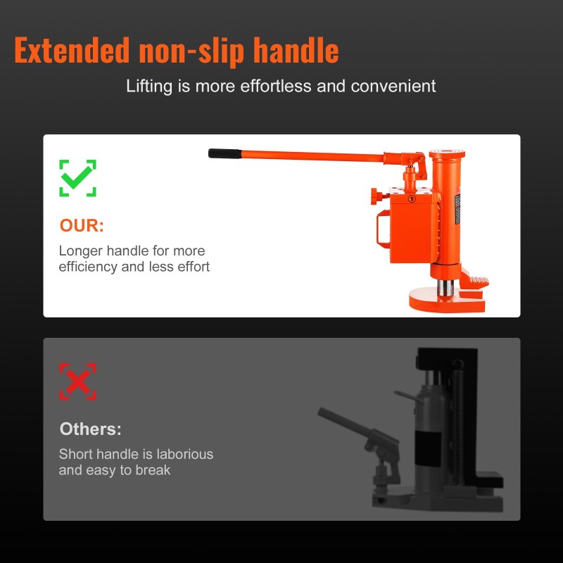 Hydraulinen varvasnostin 5 tonnia, 1-9,1 tuumaa nostokorkeus