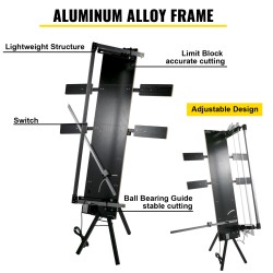Kuumasäieleikkuri alumiiniseosrunko 6 nikkelistä kromilankaa 42 cm leikkuupaksuus 115 cm leikkauspituus