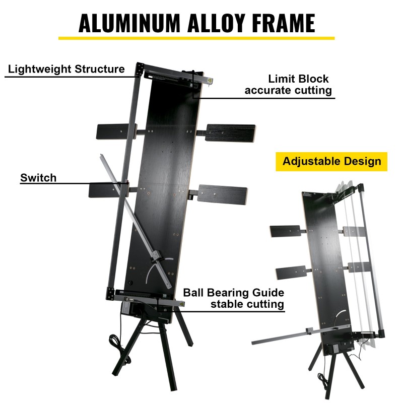 Kuumasäieleikkuri alumiiniseosrunko 6 nikkelistä kromilankaa 42 cm leikkuupaksuus 115 cm leikkauspituus
