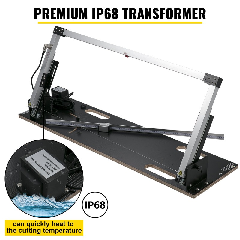 Työpöytämallinen styrofoami-leikkuri alumiiniseosrunko 100 cm leikkuupituus 42 cm leikkuupaksuus 6 lämmityslankaa