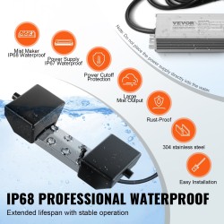 Ultraäänisumutin 6 sumupäätä 4500 ml tunnissa 165 W IP67 virtalähteellä puutarhaan