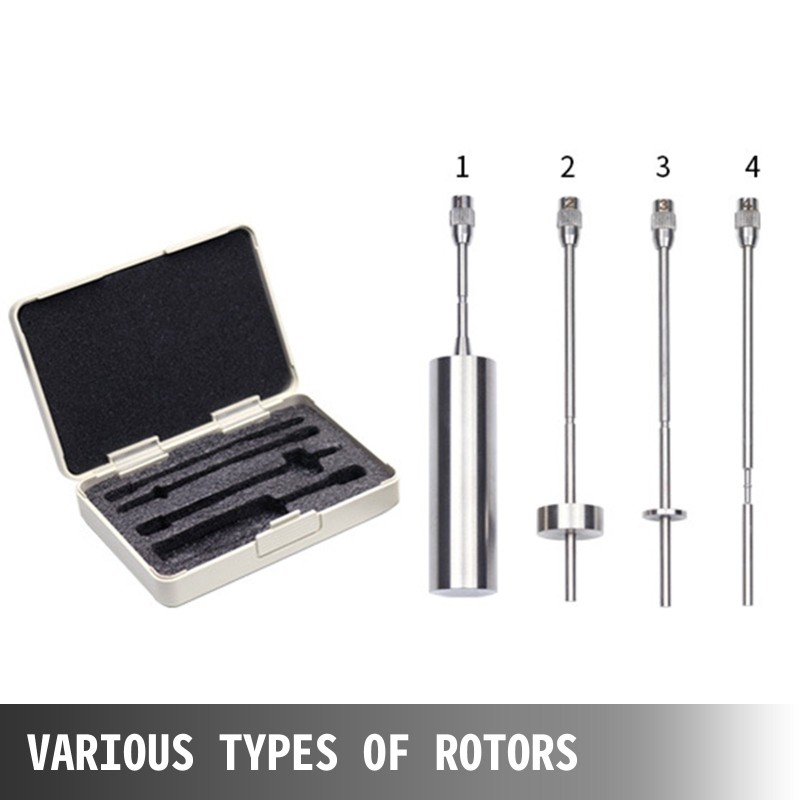 Digitaalinen pyörivä viskosimetri 10–6000000 mPa·s ±1% tarkkuus Newton-nesteille 4 roottoria