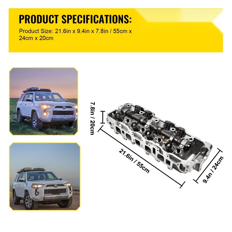 Sylinterikansi uusi 2.4L moottorille 22R 22RE 22REC Toyota 4Runner Hilux Celica