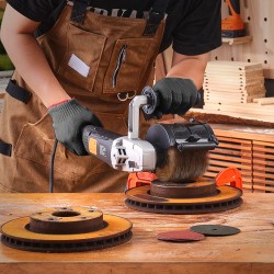 Käsikäyttöinen metallin karhennus ja kiillotuskone 1300W 6-portainen nopeudensäätö alumiinirunko teräslankapyörä