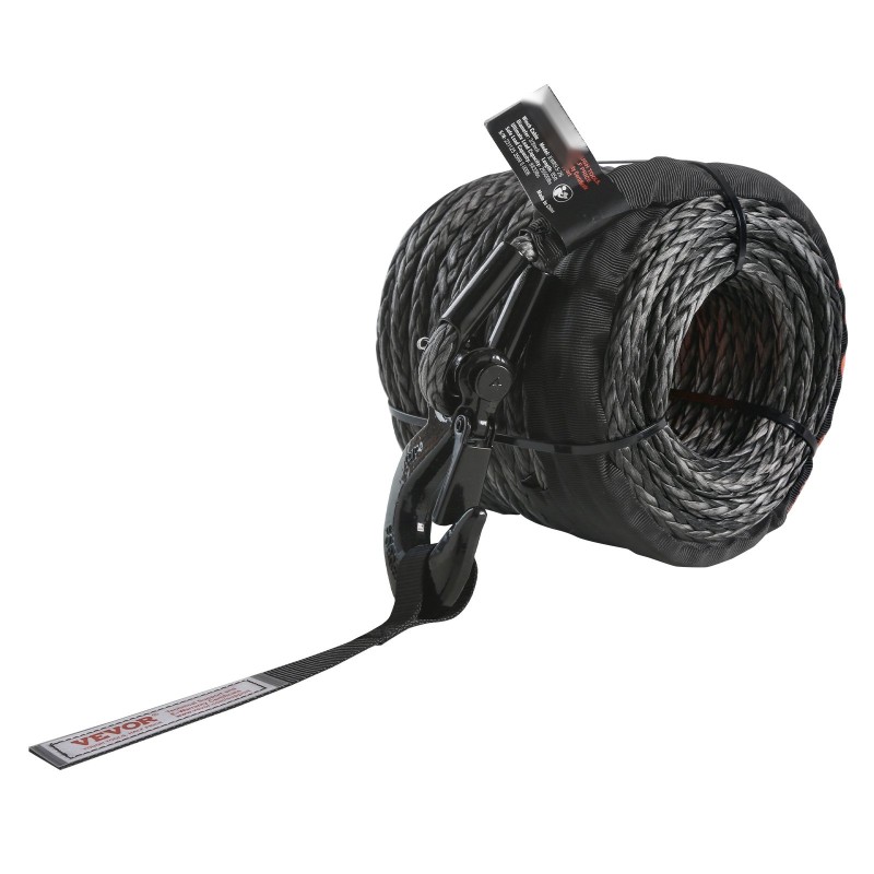 Vinssiköysi korkeamolekyylisestä polyeteenistä 9,5 mm 25,9 m taotulla teräskoukulla