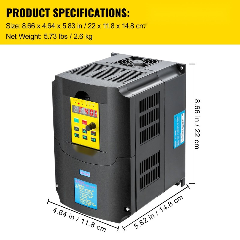 Taajuusmuuttaja 4 kW 220V 1 tai 3-vaiheinen syöttö 3-vaiheinen lähtö moottorin nopeudenohjaukseen