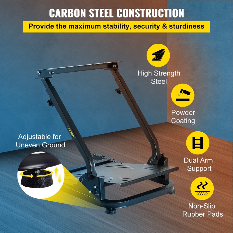 Rattiteline simulaattoriin hiiliteräs säädettävä korkeus 62–80 cm yhteensopiva G25 G27 G29