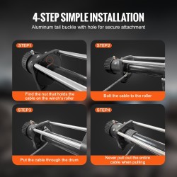 Vinssivaijeri kuumasinkitty teräs 9,5 mm x 30,5 m itsevarmistuva koukku