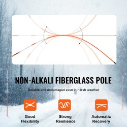 Lasikuituiset merkkitikut 30 kpl 121,5 cm oranssi ajoteille ja pihoille