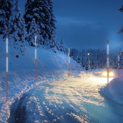 Ajotien merkkikepit 50 kpl lasikuitu 121,5 cm oranssi heijastinnauhalla