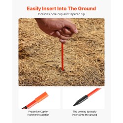 Lasikuituiset merkkitangot 122 cm halkaisija 6,35 mm 20 kpl oranssi heijastinnauhat