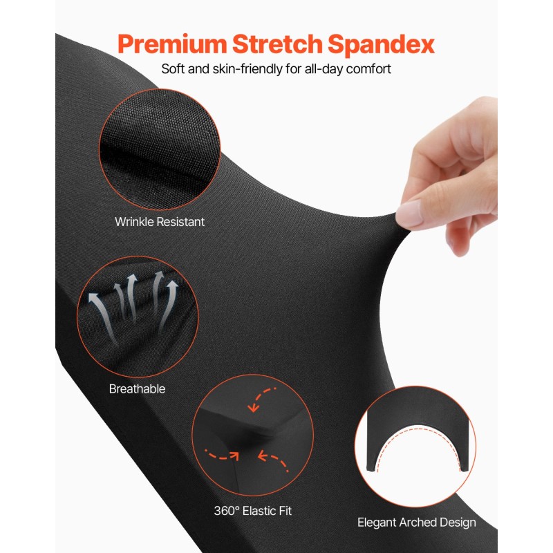 Joustavat spandex tuolinsuojukset 50 kpl musta sopii enintään 560×450×935 mm tuoleihin