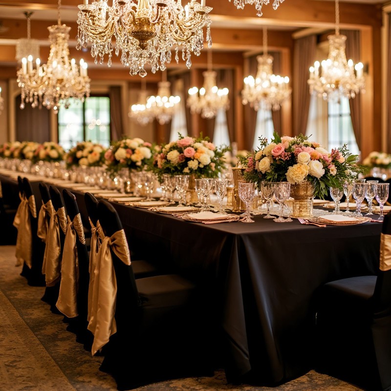 Joustavat spandex tuolinsuojukset 50 kpl musta sopii enintään 560×450×935 mm tuoleihin