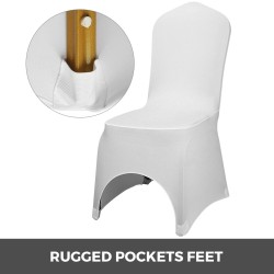 Taittotuolipäälliset 95 % polyesteri 5 % elastaani yleismalli pestävä 50 kpl valkoinen