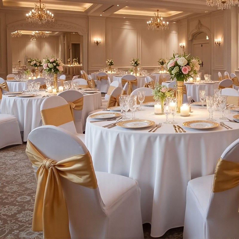 Tuolinsuojat polyesteriä ja spandexia kokoontaitettaville tuoleille 30 kpl valkoinen