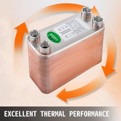 Juotettu levylämmönvaihdin 60 levyä 316L ruostumattomasta teräksestä hydroniseen lämmitykseen